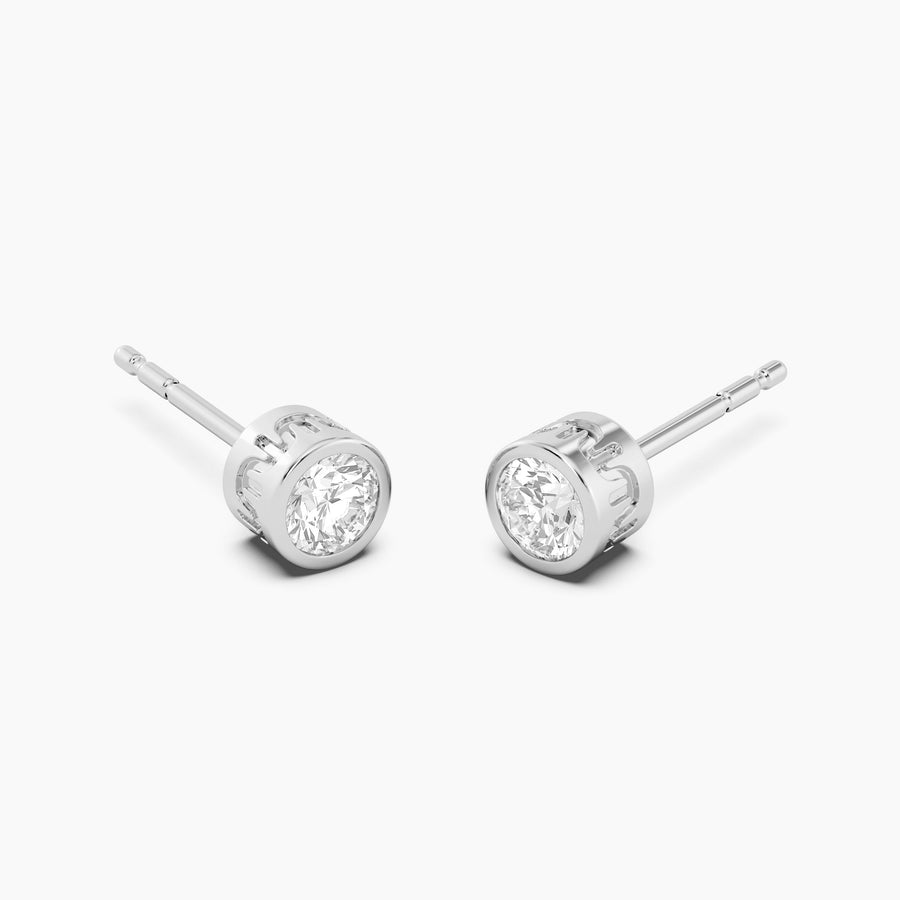 Lab-Grown 0.21 Ct Signature Bezel Stud Earrings