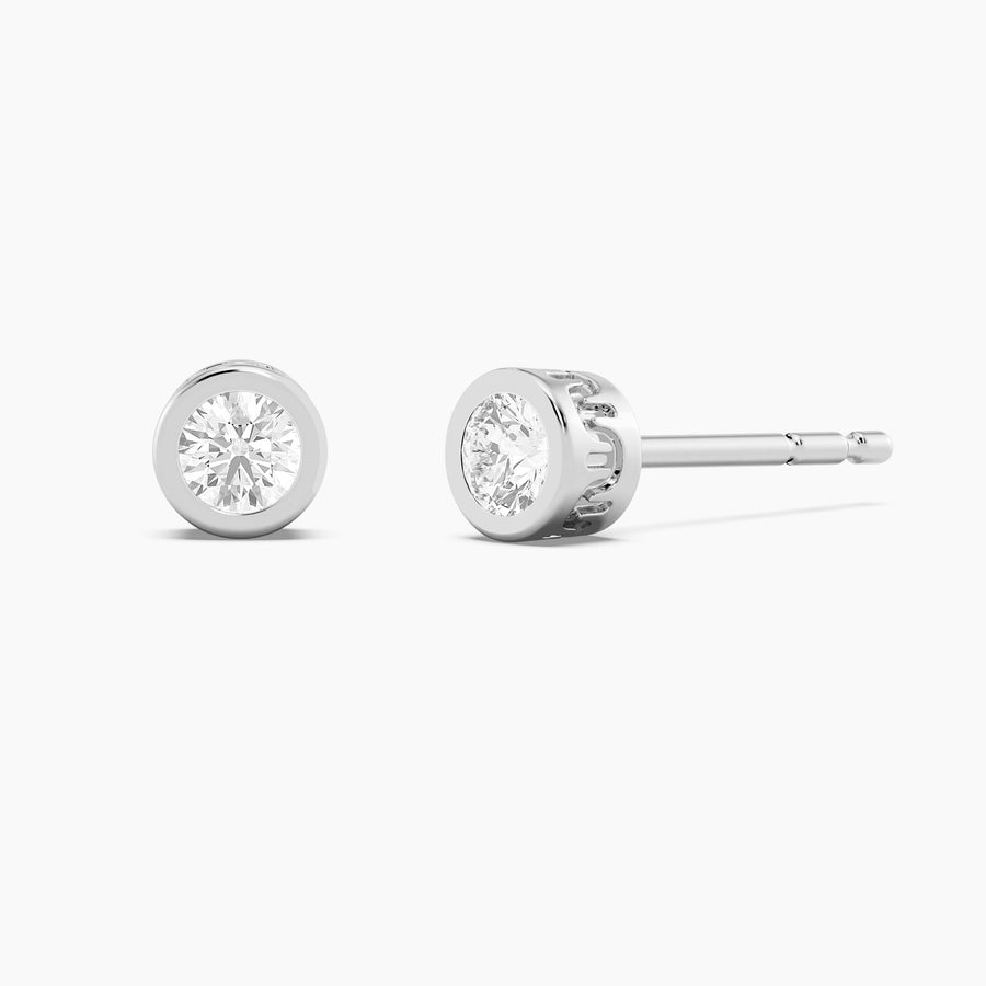 Lab-Grown 0.21 Ct Signature Bezel Stud Earrings