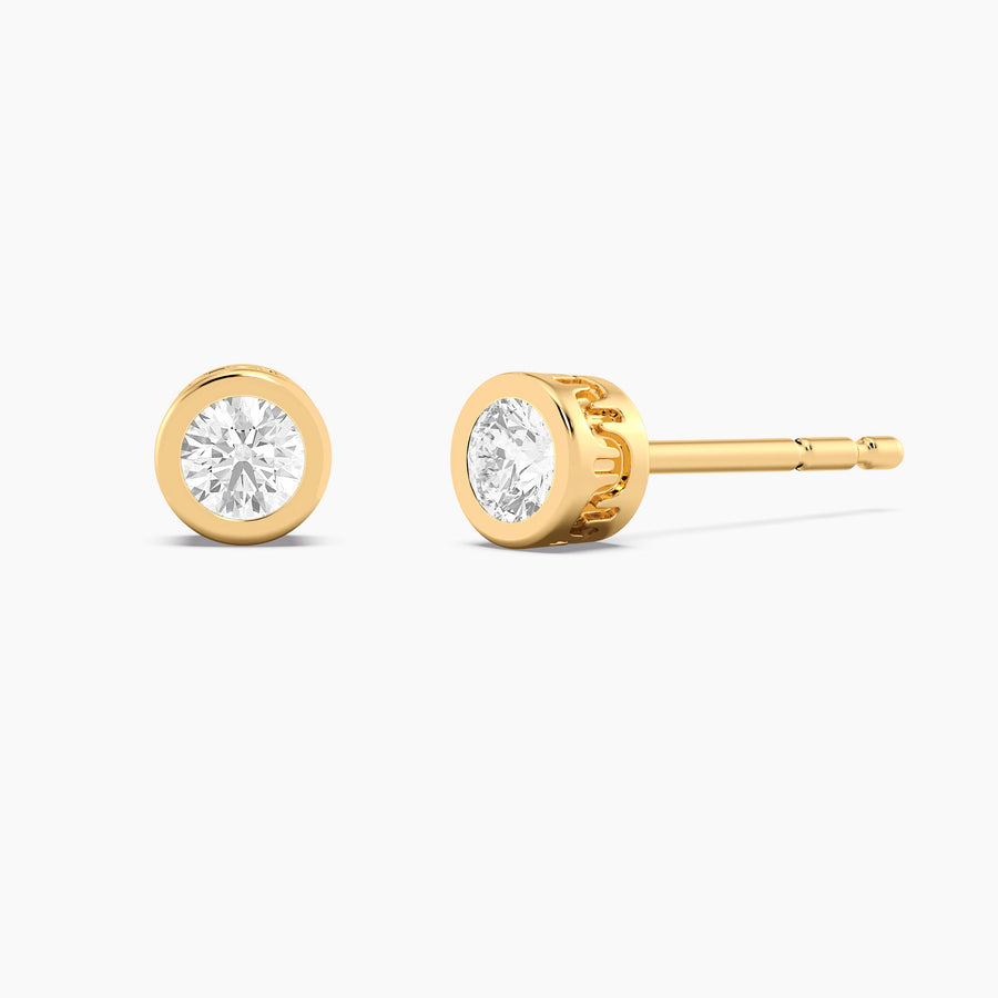 Lab-Grown 0.21 Ct Signature Bezel Stud Earrings