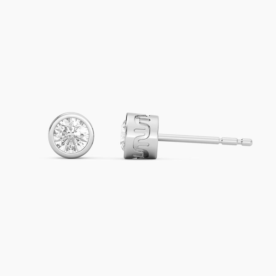Lab-Grown 0.21 Ct Signature Bezel Stud Earrings