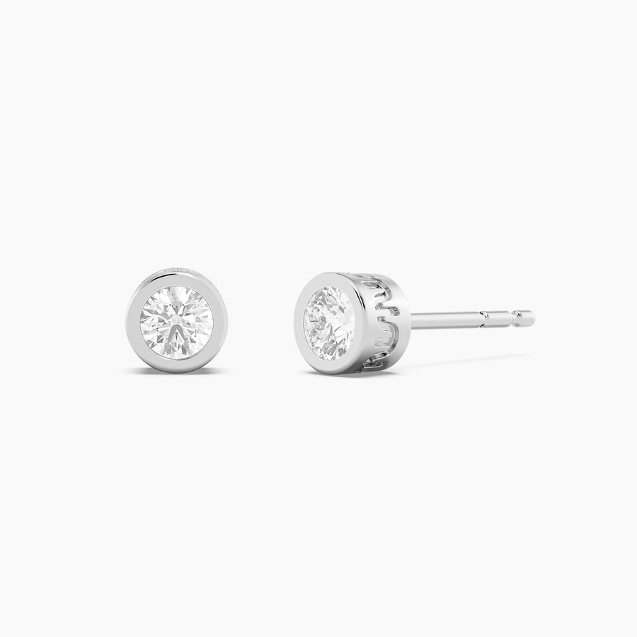 Lab-Grown 0.33 Ct Signature Bezel Stud Earrings