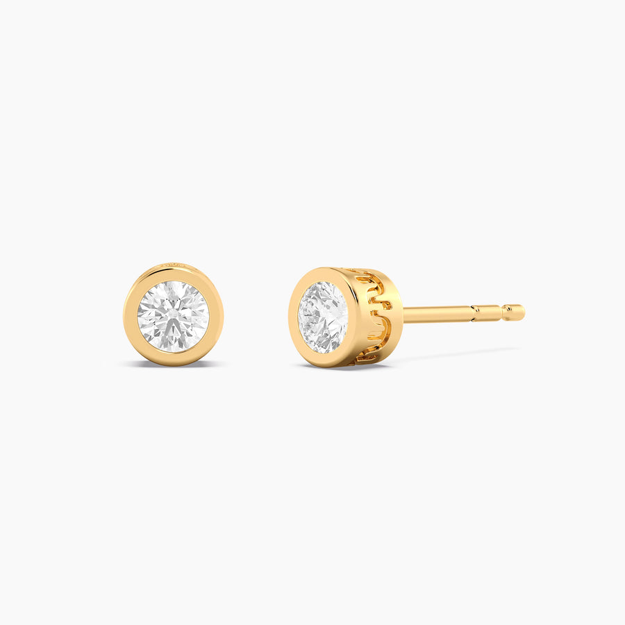 Lab-Grown 0.33 Ct Signature Bezel Stud Earrings