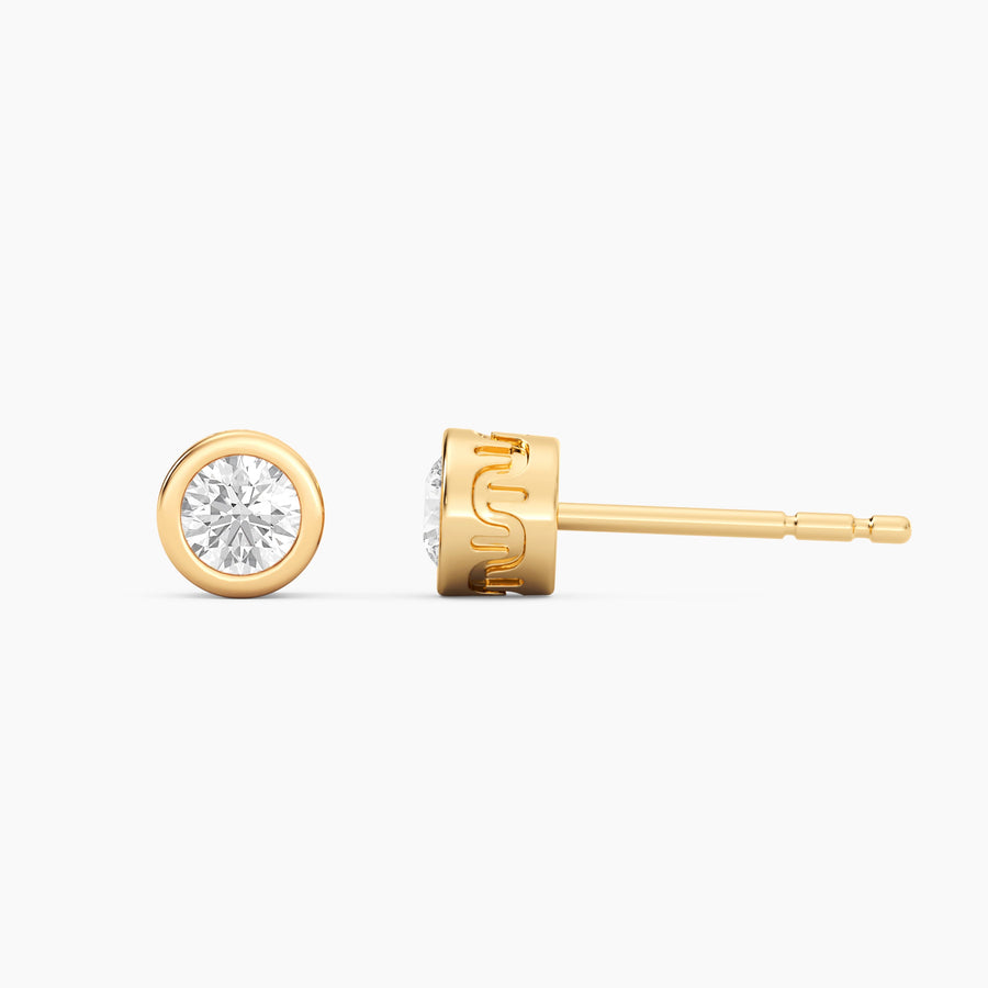 Lab-Grown 0.33 Ct Signature Bezel Stud Earrings