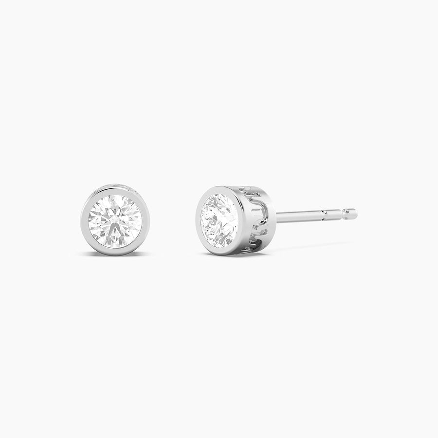 Lab-Grown 0.50 Ct Signature Bezel Stud Earrings