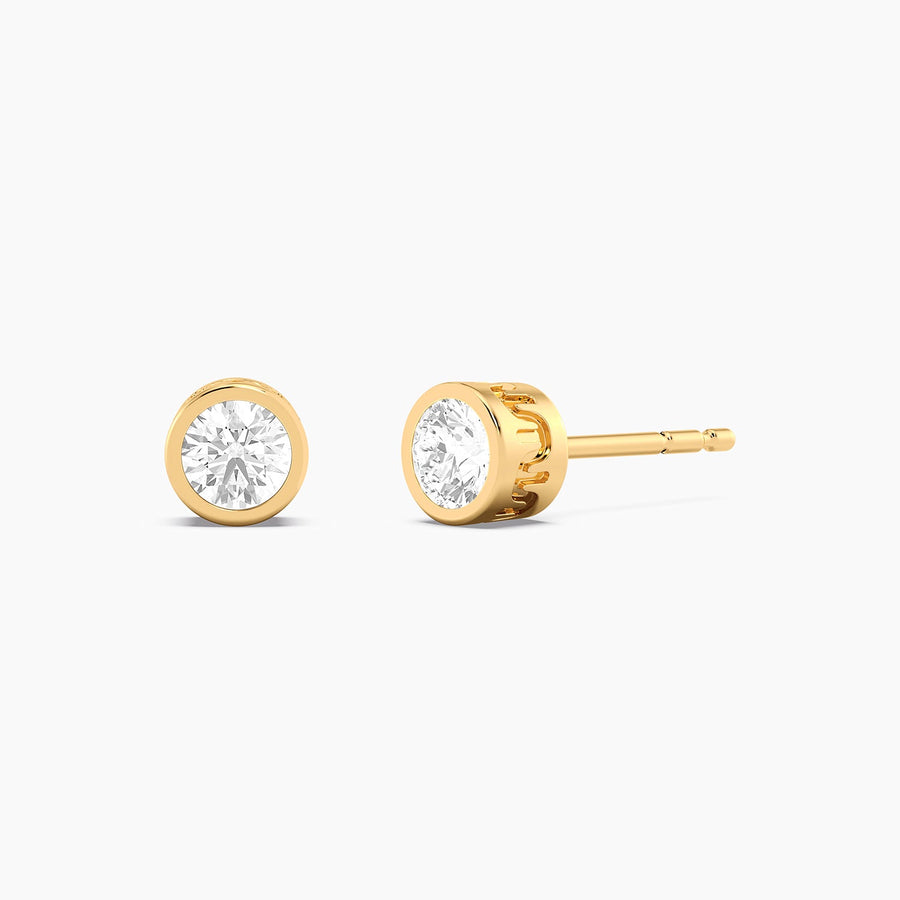 Lab-Grown 0.50 Ct Signature Bezel Stud Earrings