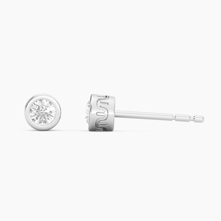 Lab-Grown 0.50 Ct Signature Bezel Stud Earrings
