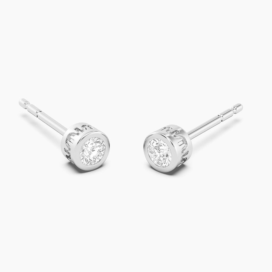 Lab-Grown 0.50 Ct Signature Bezel Stud Earrings