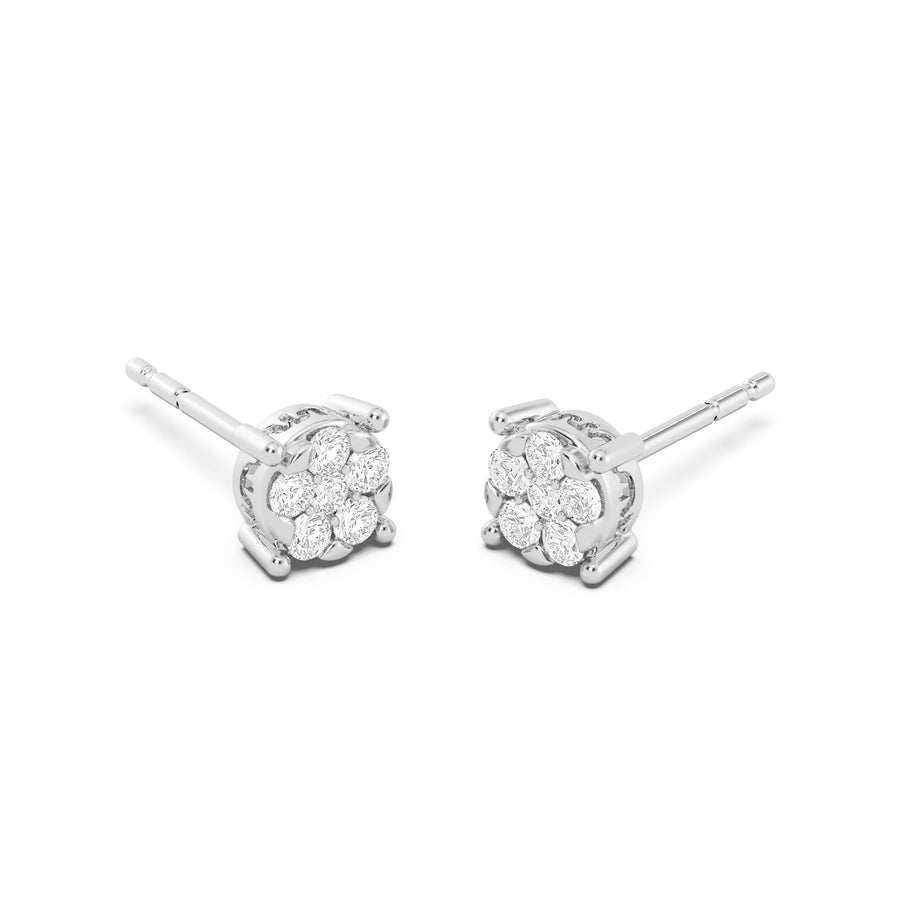 Lab-Grown Small Signature Four Prong Stud Earrings