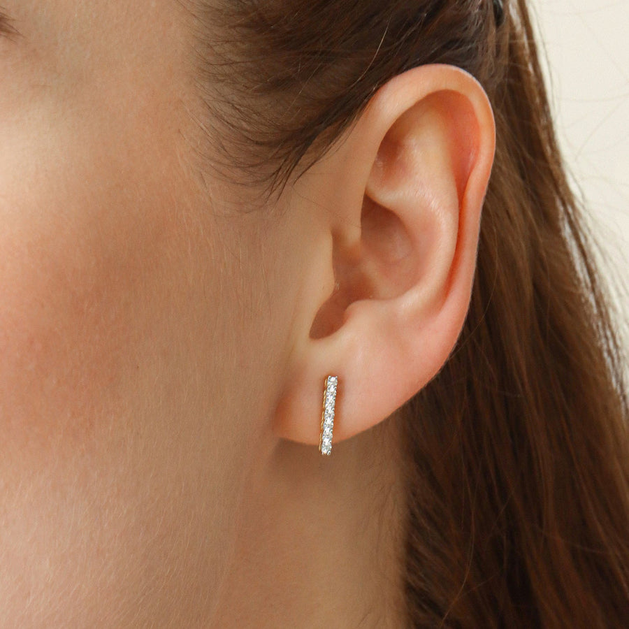 Lab-Grown Classic Bar Stud Earrings