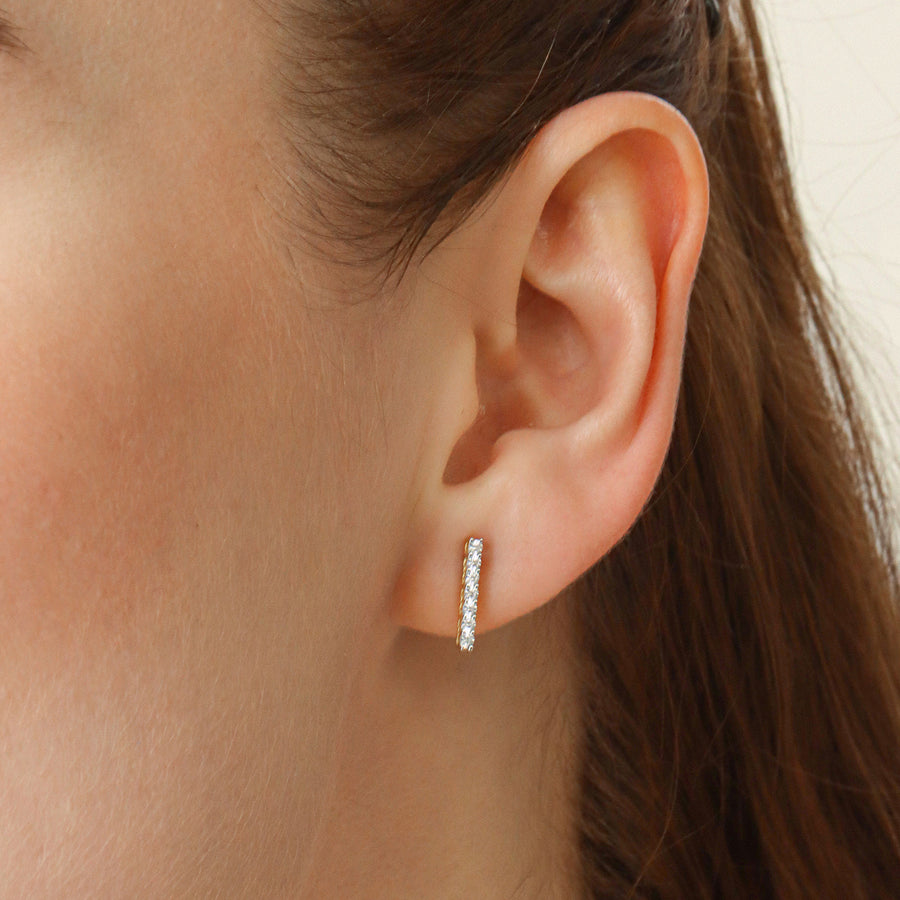 Lab-Grown Classic Bar Stud Earrings