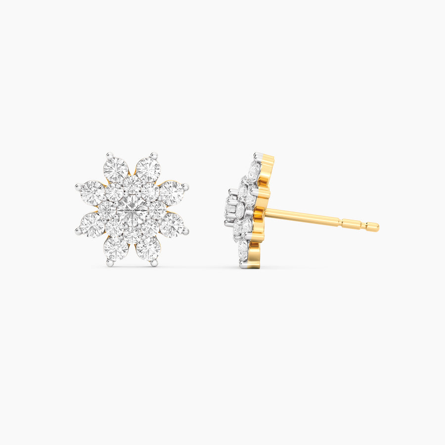 Lab-Grown 0.99 Ct Bloom Stud Earrings