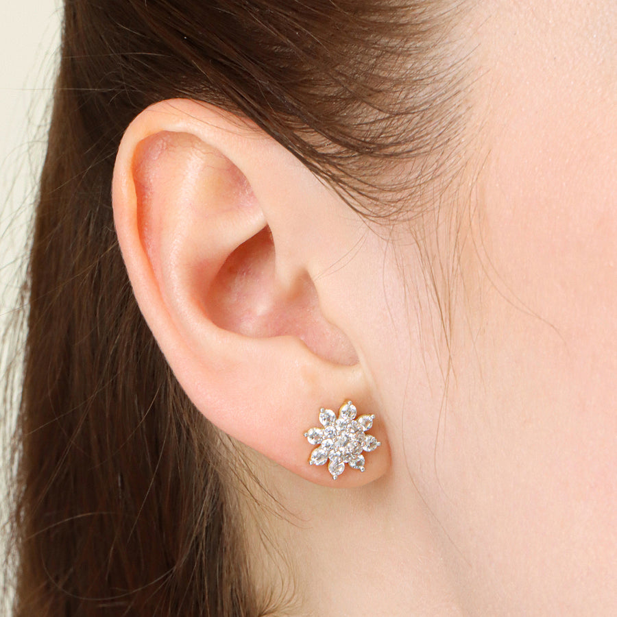 Lab-Grown 0.99 Ct Bloom Stud Earrings