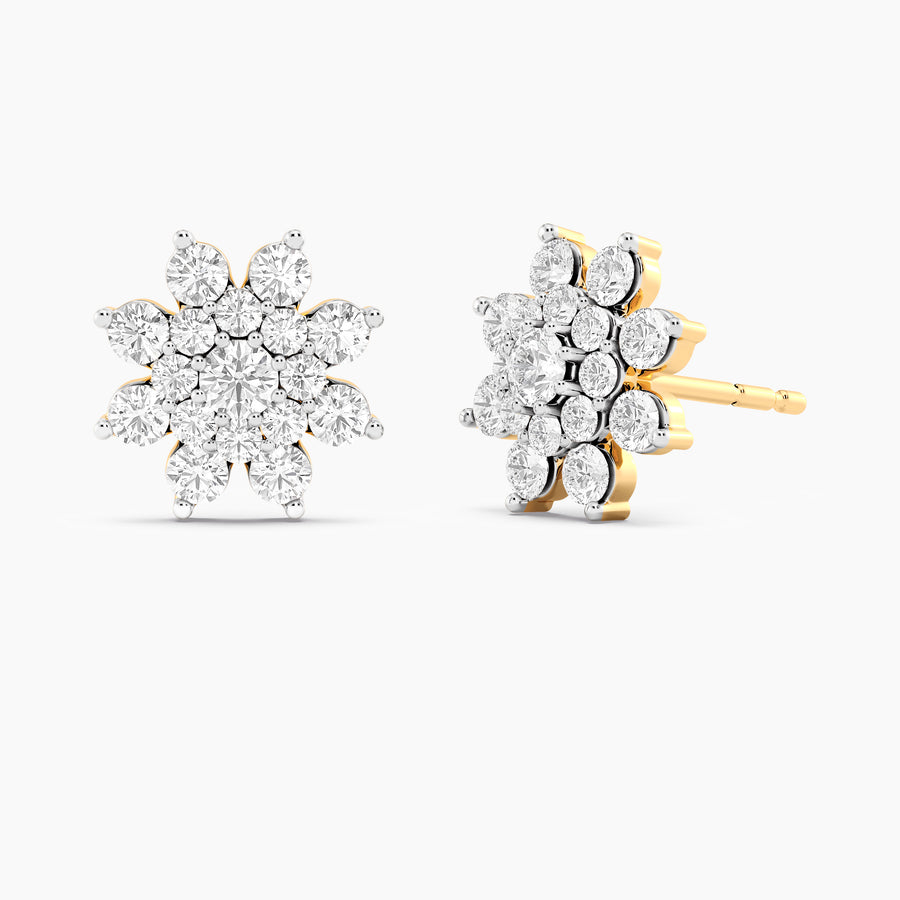 Lab-Grown 0.99 Ct Bloom Stud Earrings
