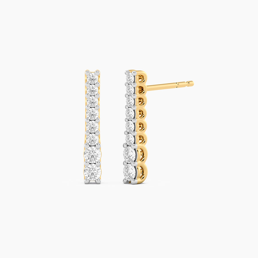 Lab-Grown Ascent Bar Stud Earrings