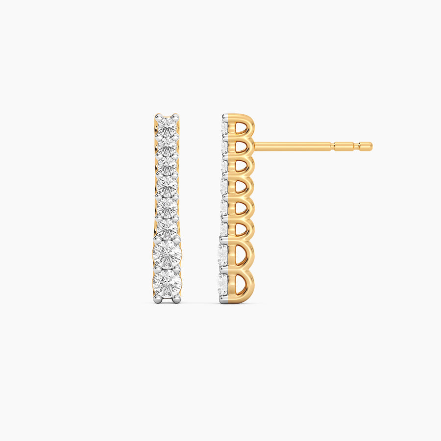 Lab-Grown Ascent Bar Stud Earrings