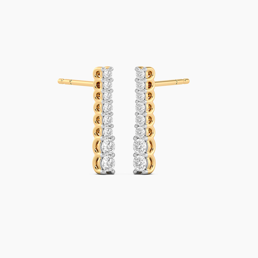 Lab-Grown Ascent Bar Stud Earrings