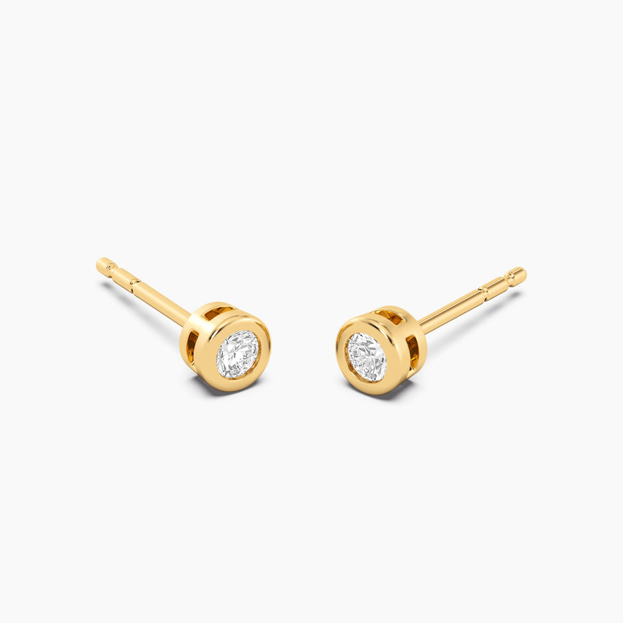 Lab-Grown 0.14 Ct Bezel Stud Earrings