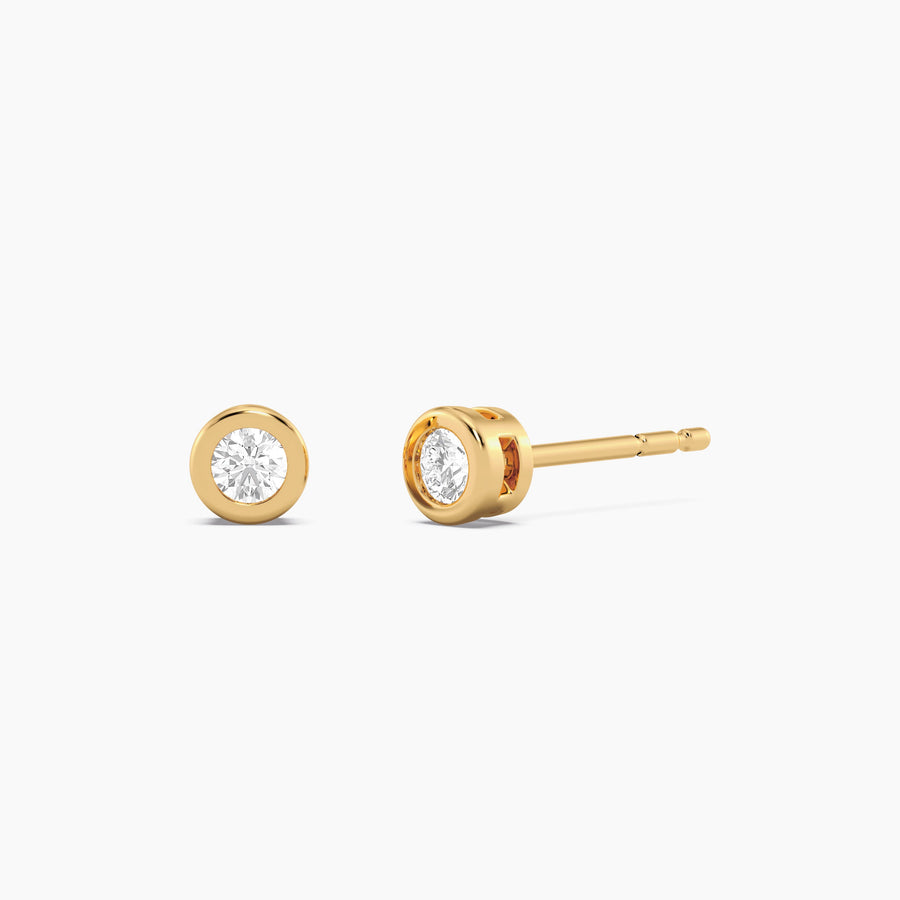 Lab-Grown 0.14 Ct Bezel Stud Earrings