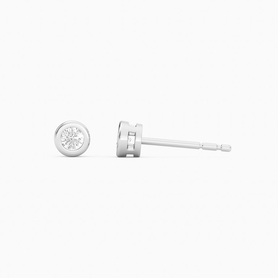 Lab-Grown 0.14 Ct Bezel Stud Earrings