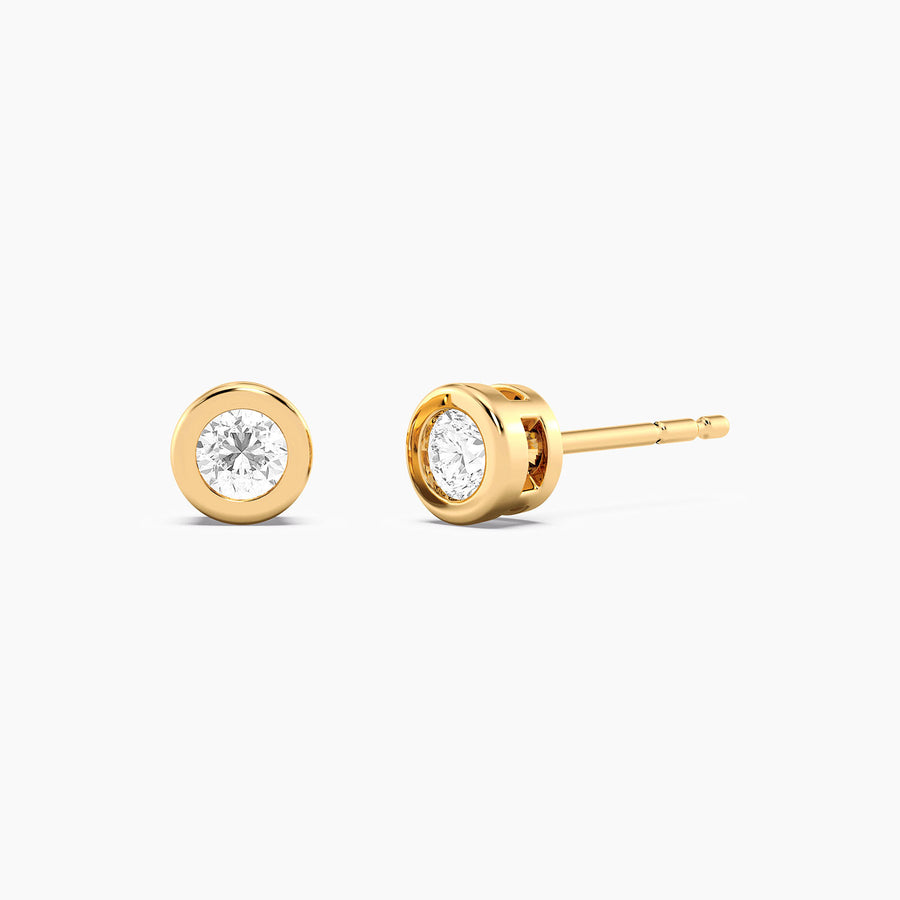 Lab-Grown 0.26 Ct Bezel Stud Earrings