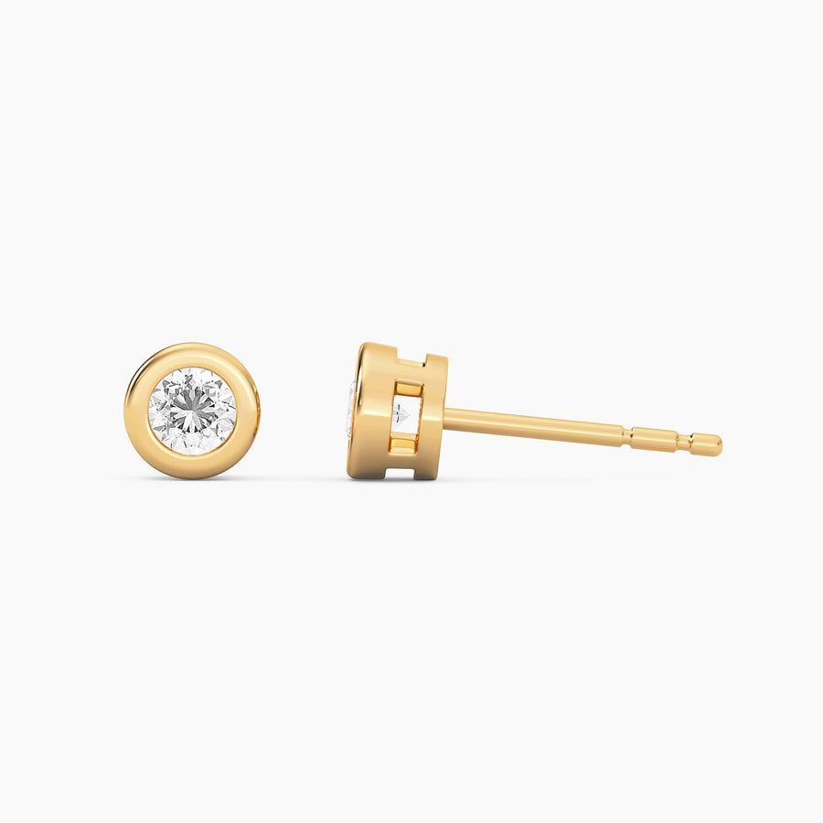 Lab-Grown 0.26 Ct Bezel Stud Earrings