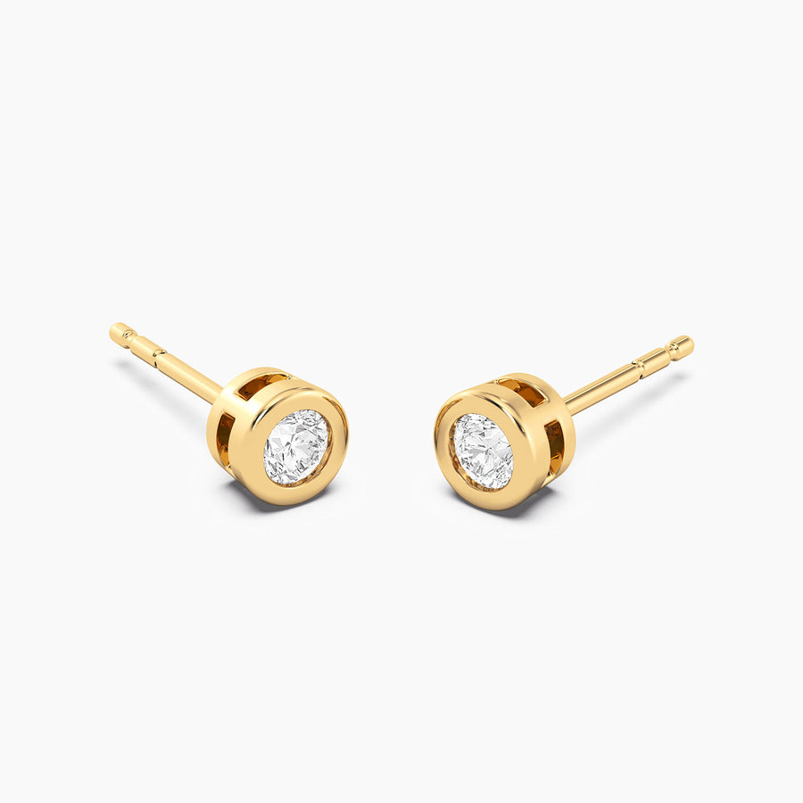 Lab-Grown 0.26 Ct Bezel Stud Earrings