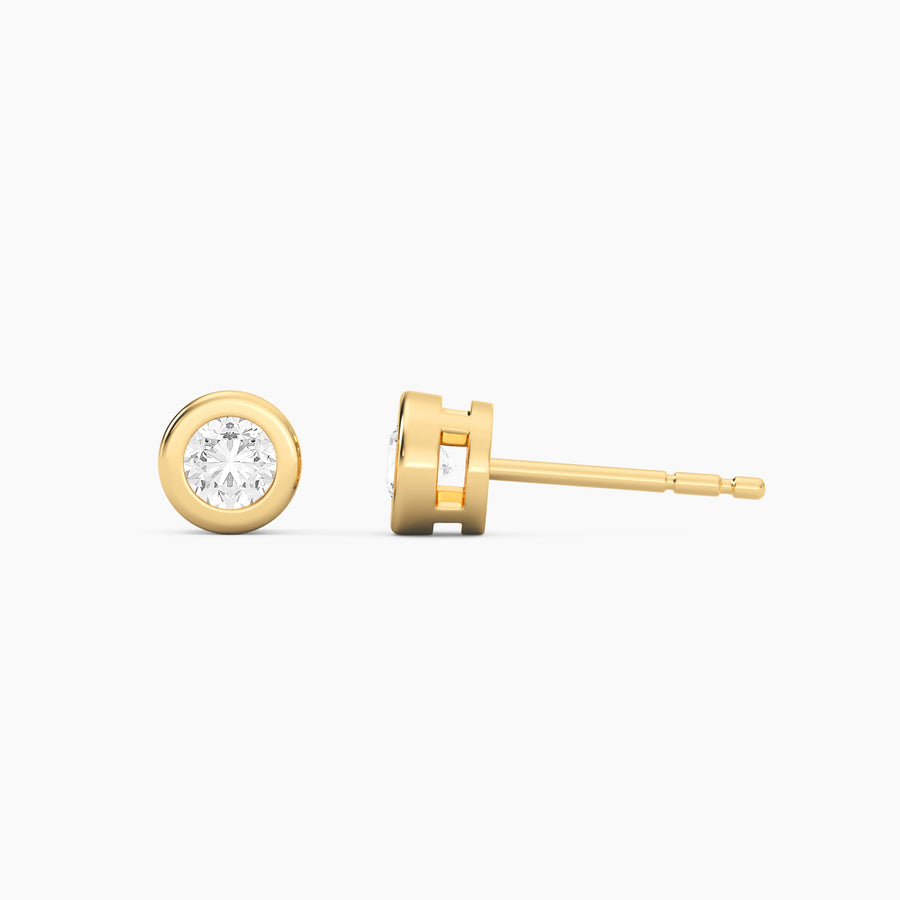 Lab-Grown 0.33 Ct Bezel Stud Earrings