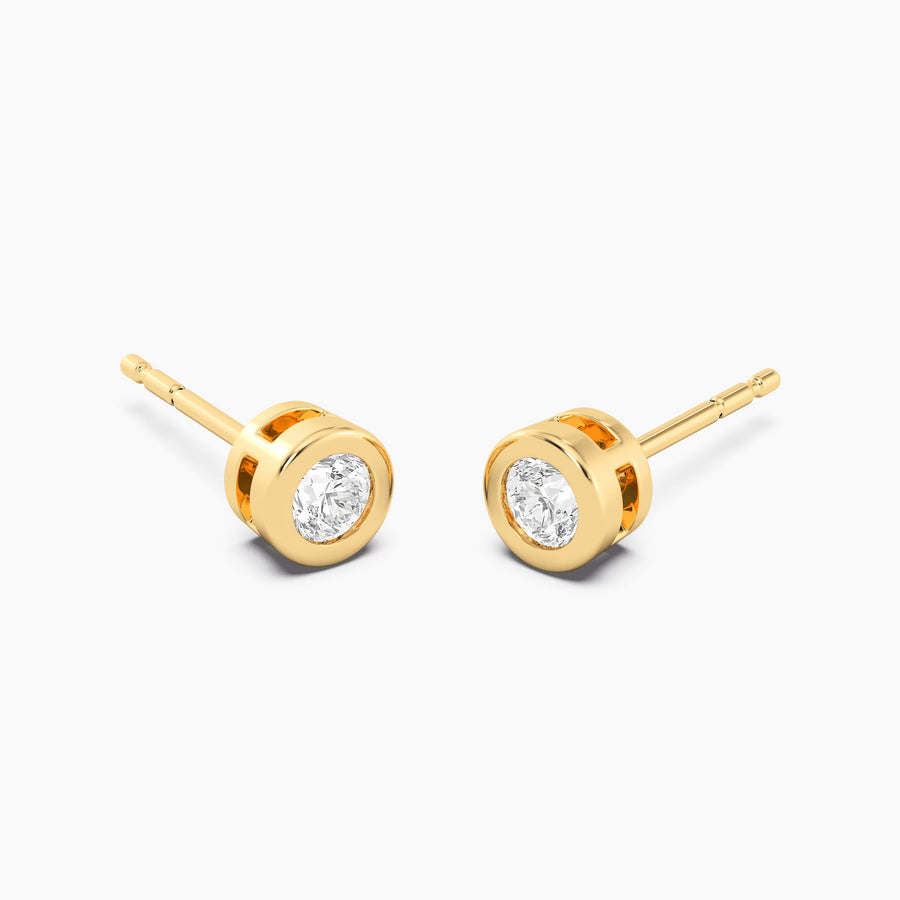 Lab-Grown 0.33 Ct Bezel Stud Earrings