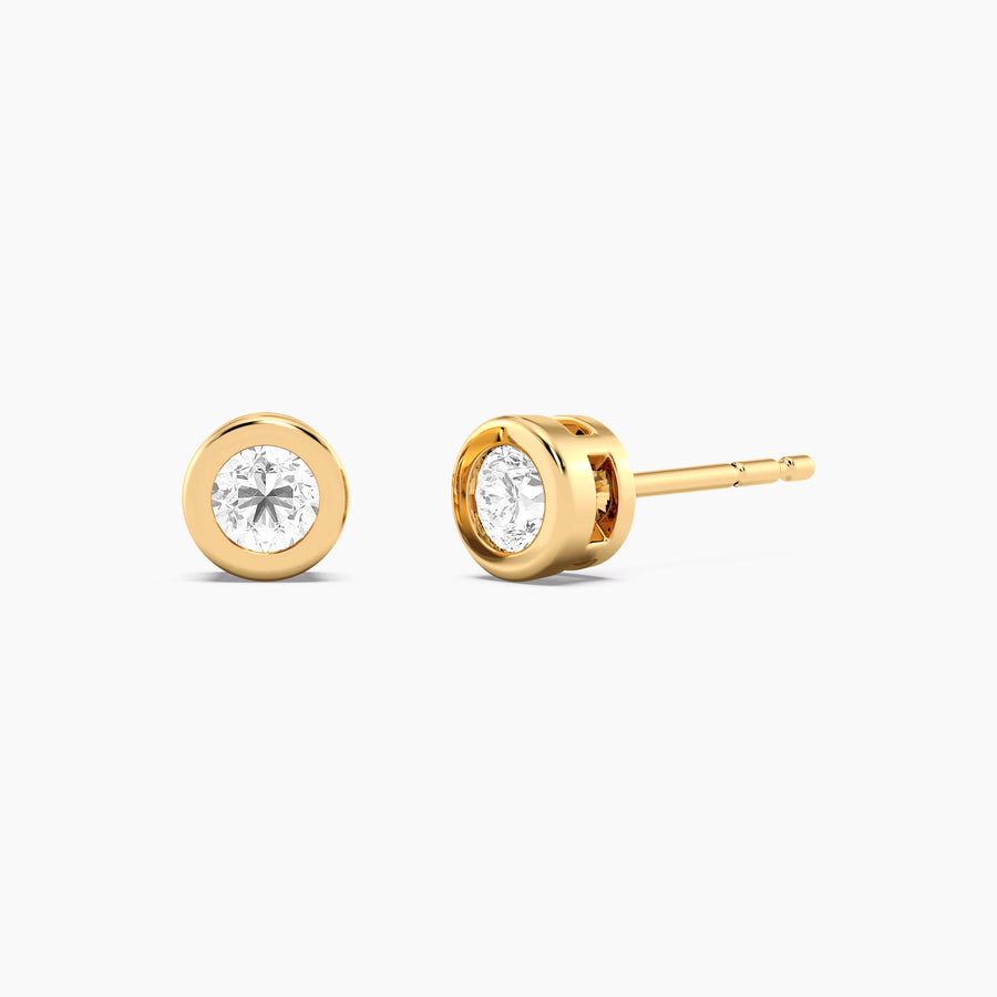 Lab-Grown 0.33 Ct Bezel Stud Earrings