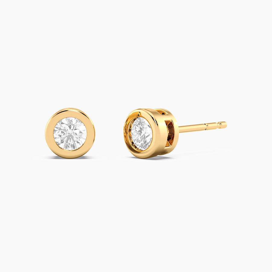 Lab-Grown 0.50 Ct Bezel Stud Earrings