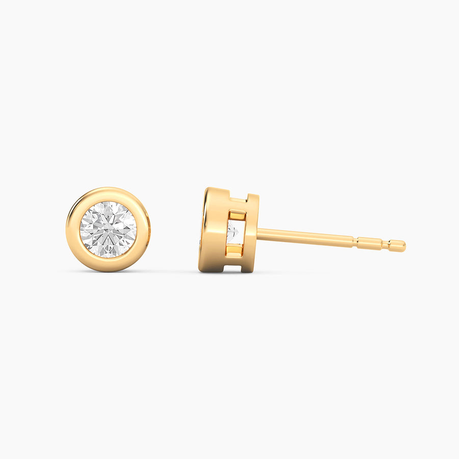Lab-Grown 0.50 Ct Bezel Stud Earrings