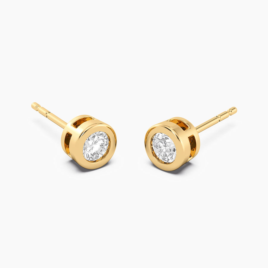 Lab-Grown 0.50 Ct Bezel Stud Earrings