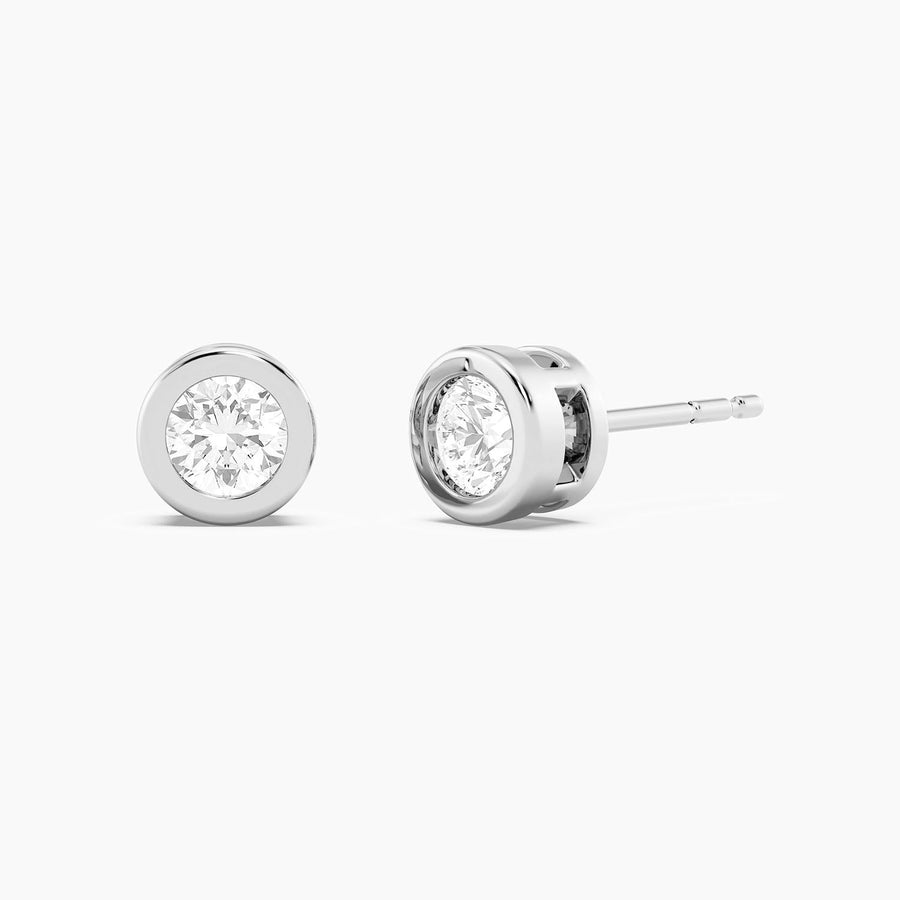 Lab-Grown 0.66 Ct Bezel Stud Earrings