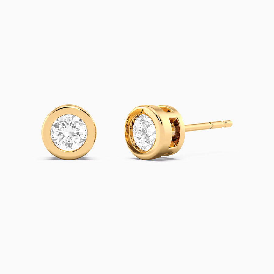 Lab-Grown 0.66 Ct Bezel Stud Earrings