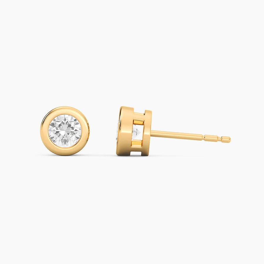 Lab-Grown 0.66 Ct Bezel Stud Earrings
