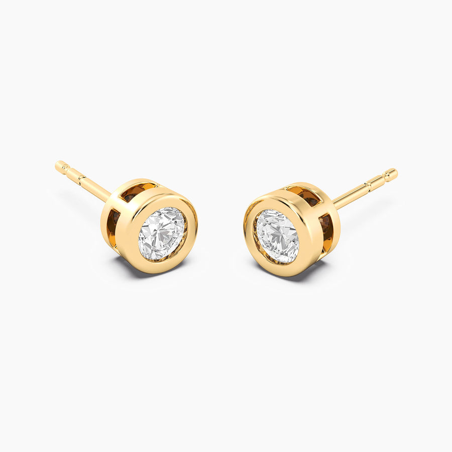 Lab-Grown 0.66 Ct Bezel Stud Earrings