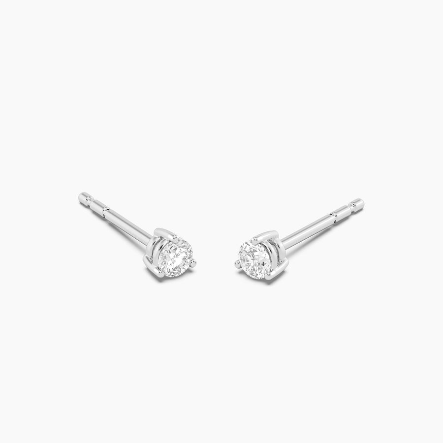 Lab-Grown 0.14 Ct Three Prong Stud Earrings