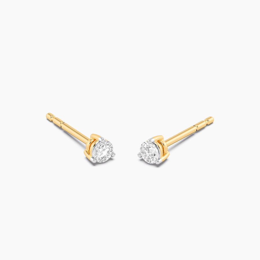 Lab-Grown 0.14 Ct Three Prong Stud Earrings