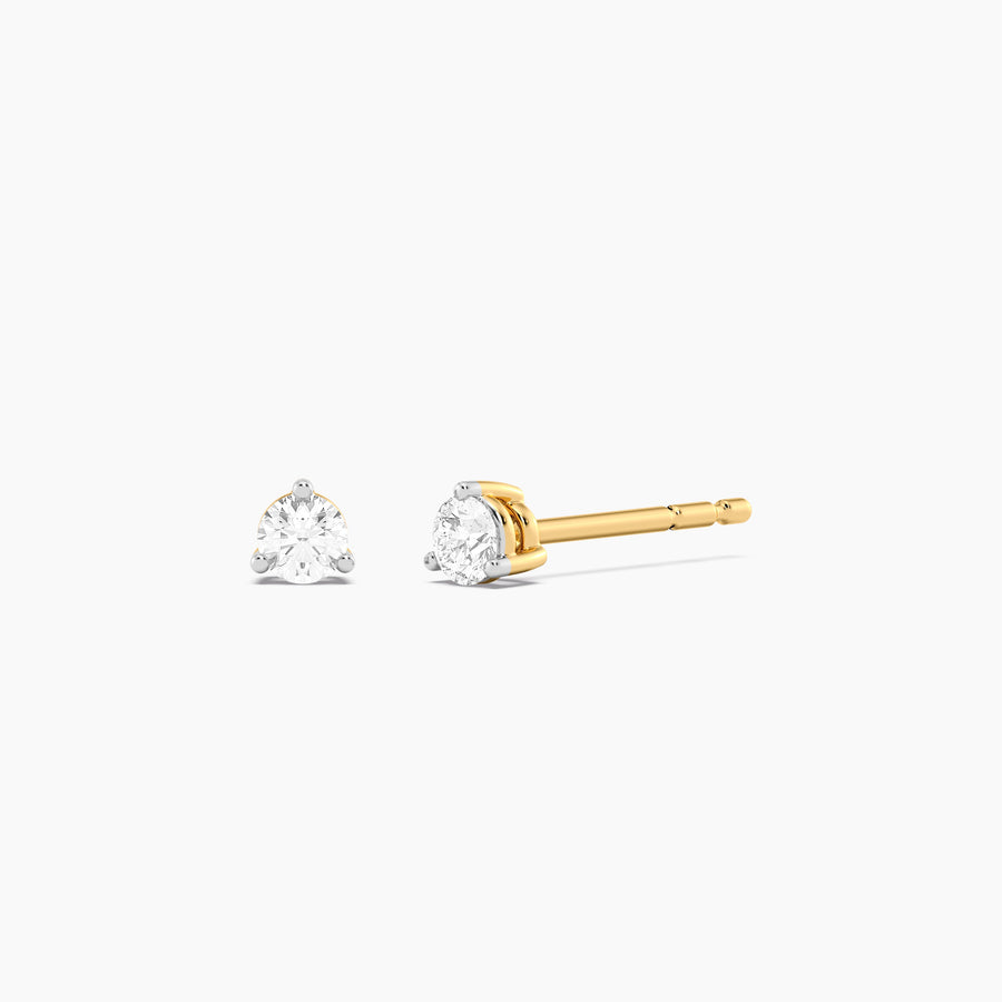 Lab-Grown 0.14 Ct Three Prong Stud Earrings