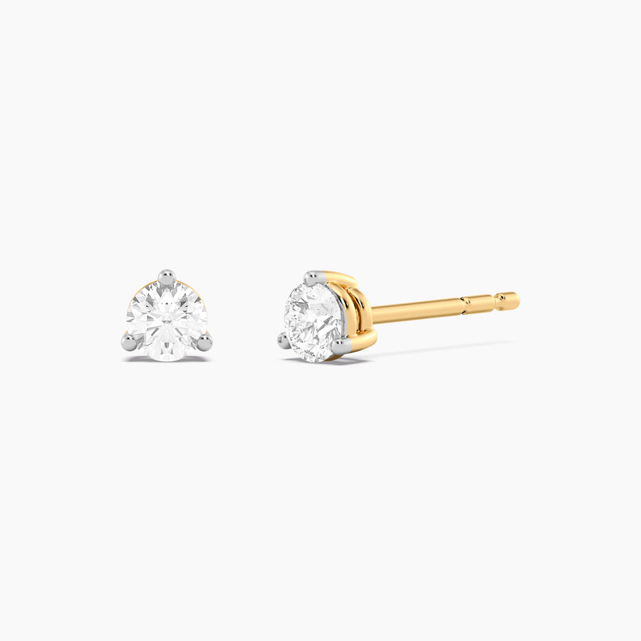 Lab-Grown 0.26 Ct Three Prong Stud Earrings
