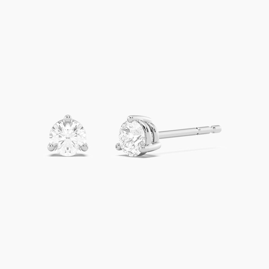 Lab-Grown 0.33 Ct Three Prong Stud Earrings