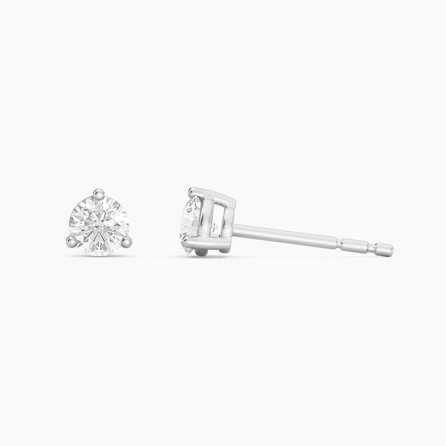 Lab-Grown 0.33 Ct Three Prong Stud Earrings