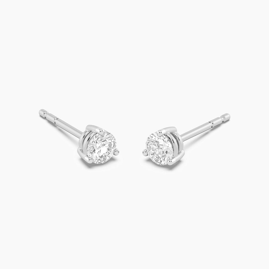 Lab-Grown 0.33 Ct Three Prong Stud Earrings