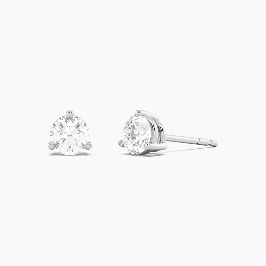 Lab-Grown 0.66 Ct Three Prong Stud Earrings