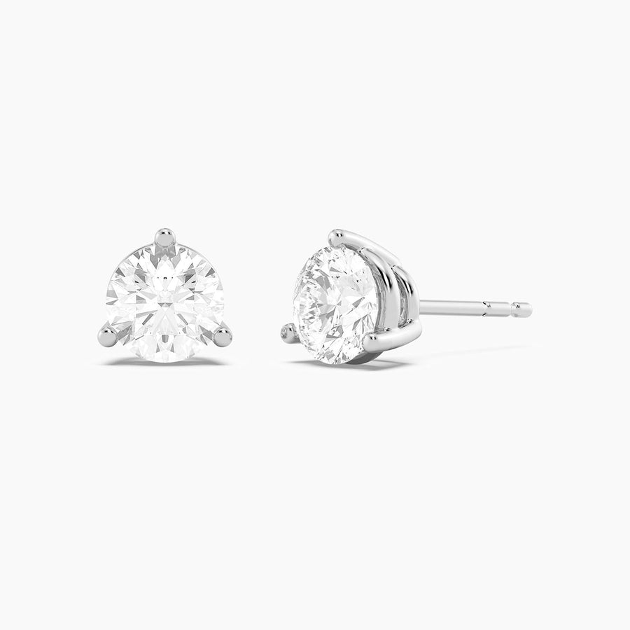 Lab-Grown 1.50 Ct Three Prong Stud Earrings