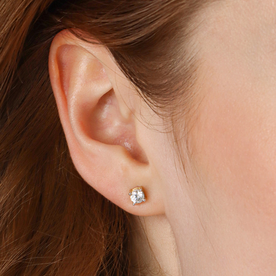 Lab-Grown 0.50 Ct Four Prong Stud Earrings
