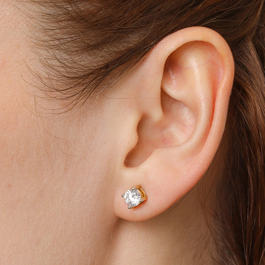 Lab-Grown 1.00 Ct Four Prong Stud Earrings
