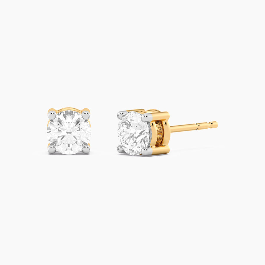 Lab-Grown 1.00 Ct Four Prong Stud Earrings