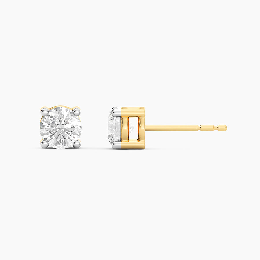 Lab-Grown 1.00 Ct Four Prong Stud Earrings