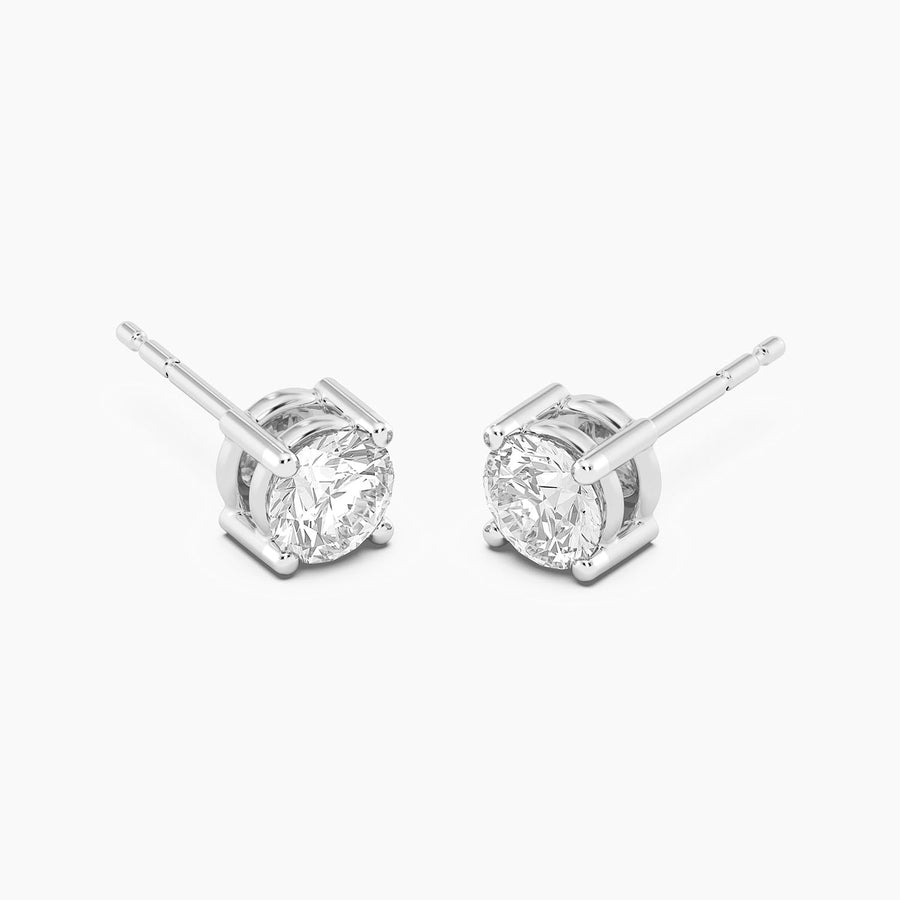 Lab-Grown 1.00 Ct Four Prong Stud Earrings